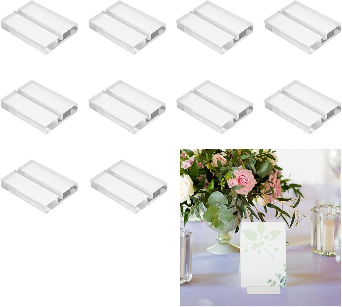 Heldere acryl naamkaarthouders voor tafeldecoratie, 70 x 50 mm