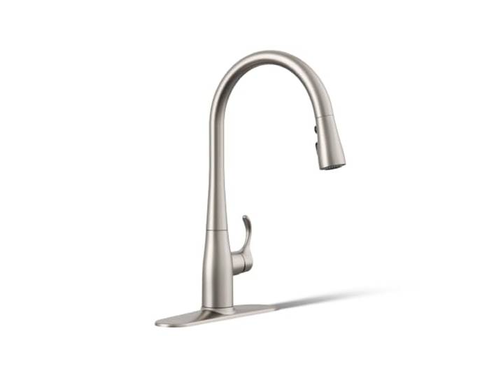 Kohler 596-VS Simplice Küchenarmatur, Leuchtendes Edelstahl, High Arch