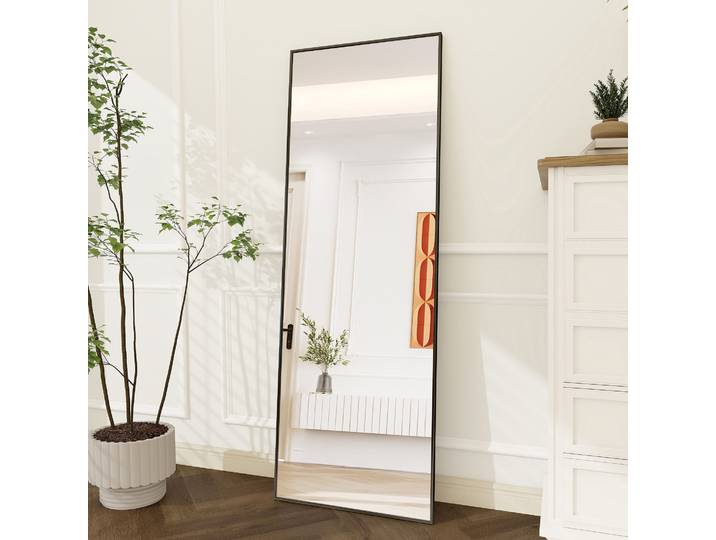 Miroir sur pied Anajqaqia 164 x 54 cm, miroir mural ou à poser, miroir de sol pour chambre à coucher, dressing
