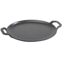 Victoria Grillplatte Emaillierte Gusseisen für Pizza, Pfanne 25cm, Induktion, Feuer, Ofen, VIC-38328, Schwarz