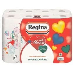 Regina Küchenrollen »Mit Herzen« 3-lagig, 8 Rollen weiß, 25.8 cm