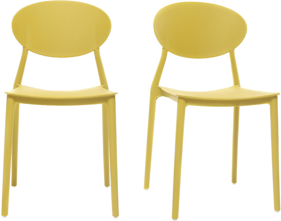 Miliboo 2 Design-Stühle Gelb Polypropylen ANNA
