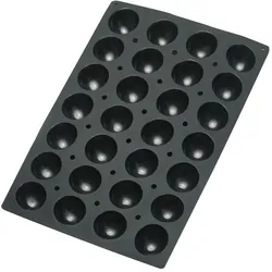 LACOR Platin-Silikonform SCHWARZ 60x40 SEMI-SPHÄRE 28 Kavitäten 70x35 mm, 90 ml