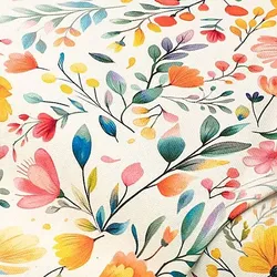 Baumwoll-Canvas Blumen „Doreen“, weiß-color