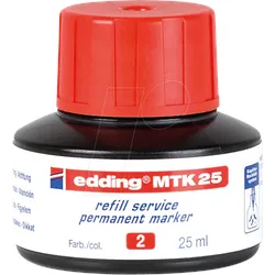 EDDING MTK25002 - Nachfülltinte, Permanentmarker, MTK 25, rot