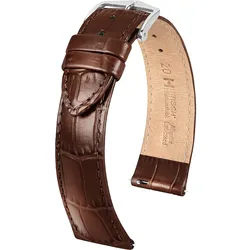 Hirsch 03427010-2-22 Uhren-Lederarmband Louisianalook L 22 mm Braun