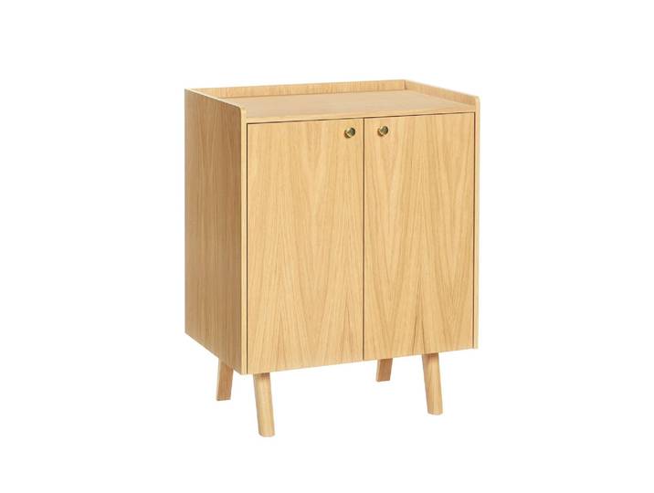 Kommode WOODMAN Nice , braun (eichefarben), B:75cm H:95cm T:45cm, Sideboards, Kommode, Breite 75 cm, 2-türig, mit Echtholzfurnier aus Eiche, FSC