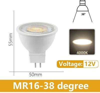 Uplift Picks 420PCS MR16 GU5.3 LED Spotlight Bulbs 12V Low Voltage 3W7W 38 Degree (4000k) 6 W 4 Pcs