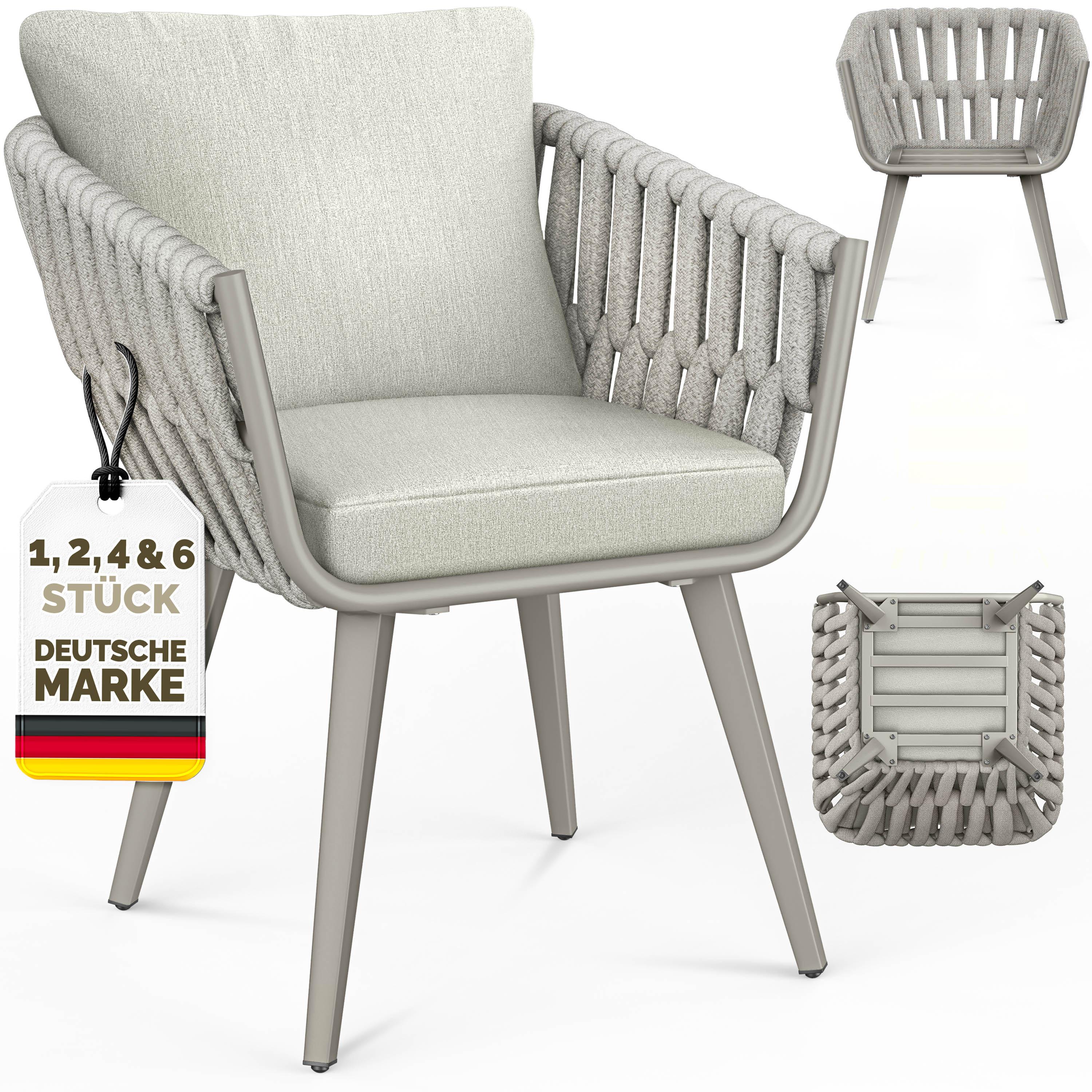tillvex Gartenstuhl 4er Set Wetterfest mit Armlehne | Outdoor Stühle bis 160kg belastbar | Gartenstühle UV-beständig | Terrassenstuhl Sessel Gartenmöbel Terrasse Balkon Garten