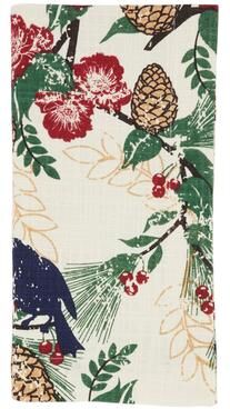 Saro Lifestyle Table Napkins With Pinecones and Birds Design (Set of 4)