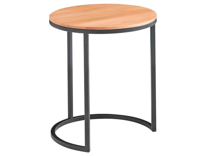 Johann Jakob Beistelltisch, Schwarz, Buche, Metall, Kernbuche, massiv, rund, eckig, C-Form, 39x48x39 cm, einfacher Aufbau, Wohnzimmer, Wohnzimmertische, Beistelltische, Beistelltische Metall