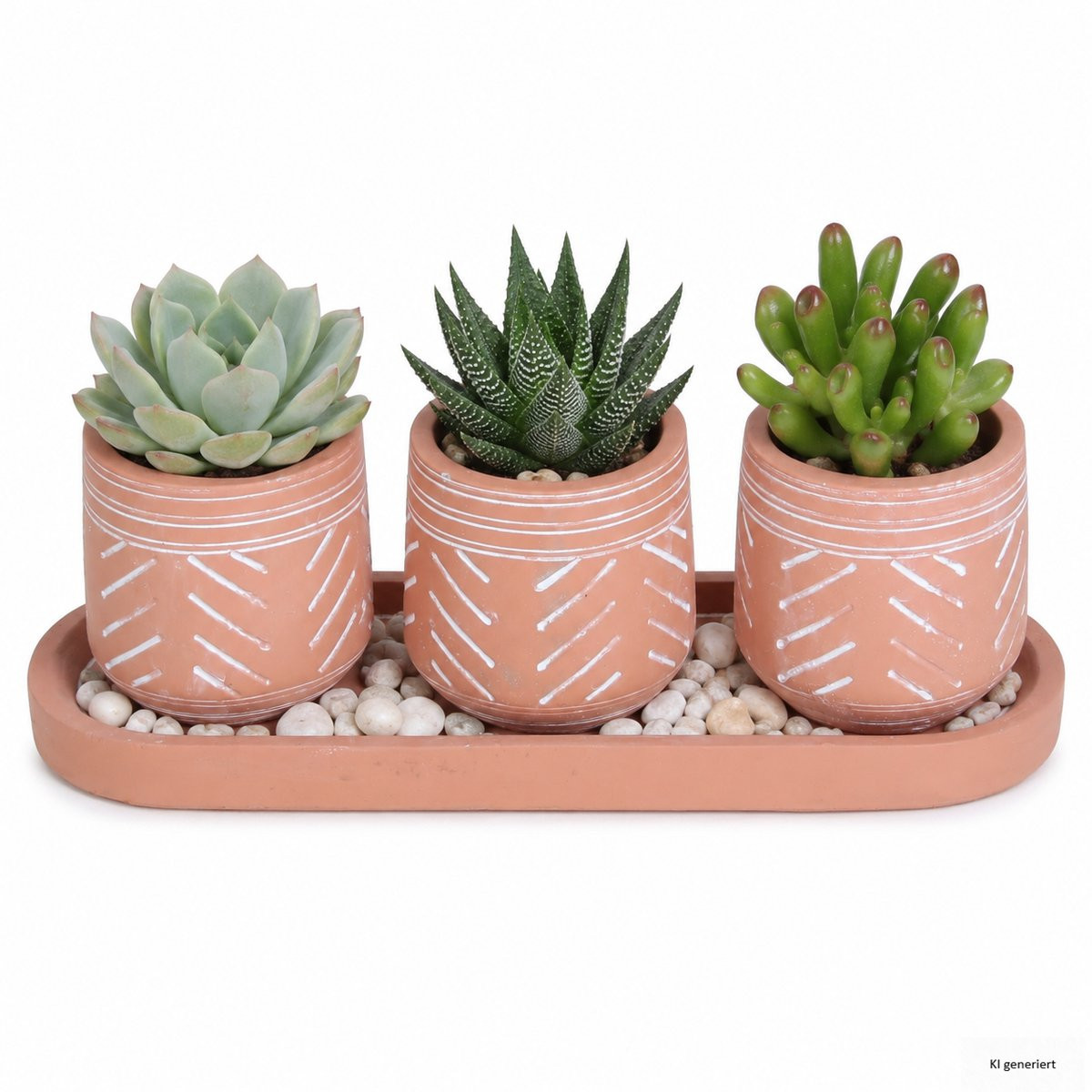 MamboCat Terra 4-delige bloempottenset met onderzetter van terracotta