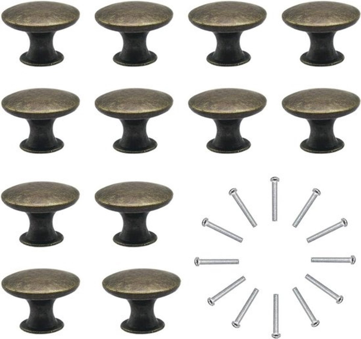Set van 12 Vintage Meubelknoppen - 30 mm