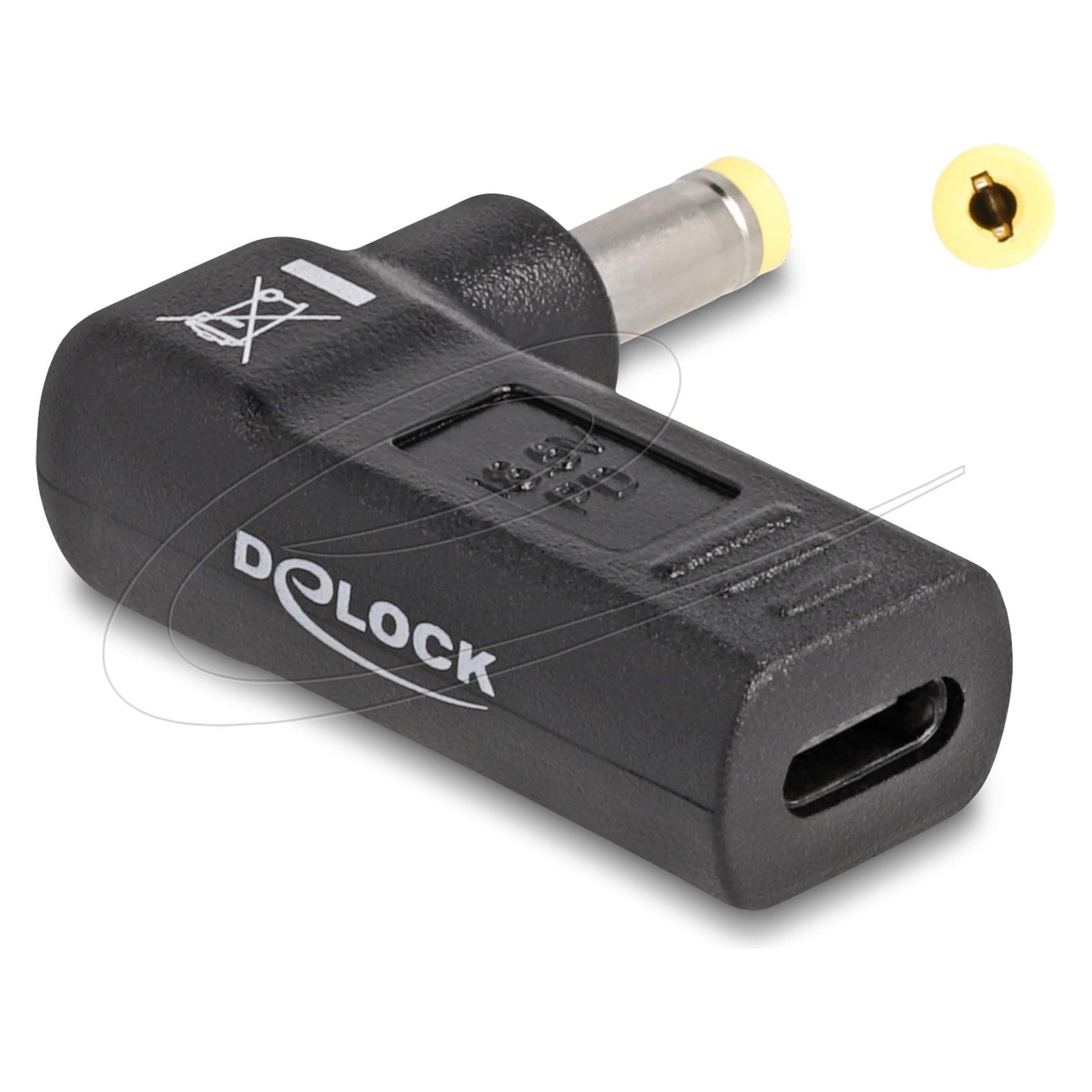 Delock Adapter USB-C zu HP 4.8 x 1.7 mm 90° gewinkelt (60006)