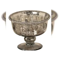 Dekoschale Dion Glas silber H.12 Ø15 cm Stückpreis