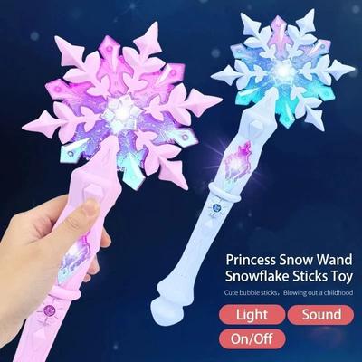 Uplift Essentials Princess Snow Wand Toy Fairy Light Up Wand For Kids Cosplay And Holiday Fun purple