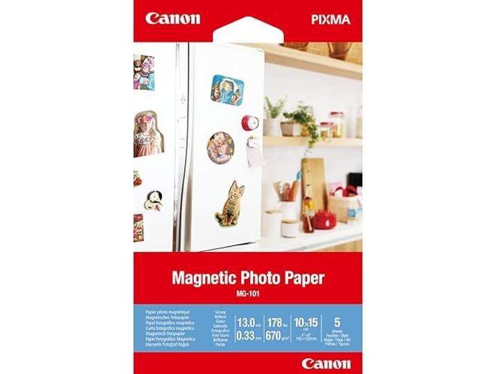 Canon MG-101 Papier Photo Magnétique Brillant Format 10x15cm (5 feuilles)
