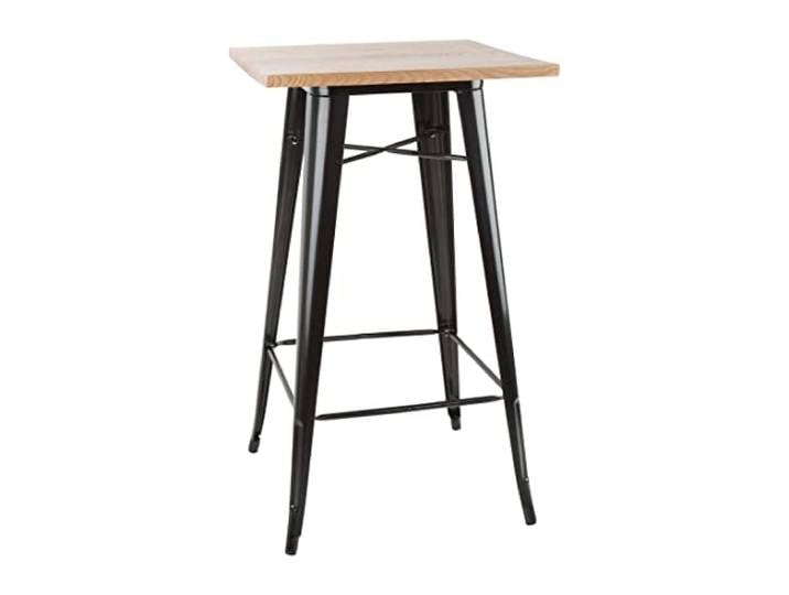 Bolero Bistro Bartisch mit Holzplatte schwarz