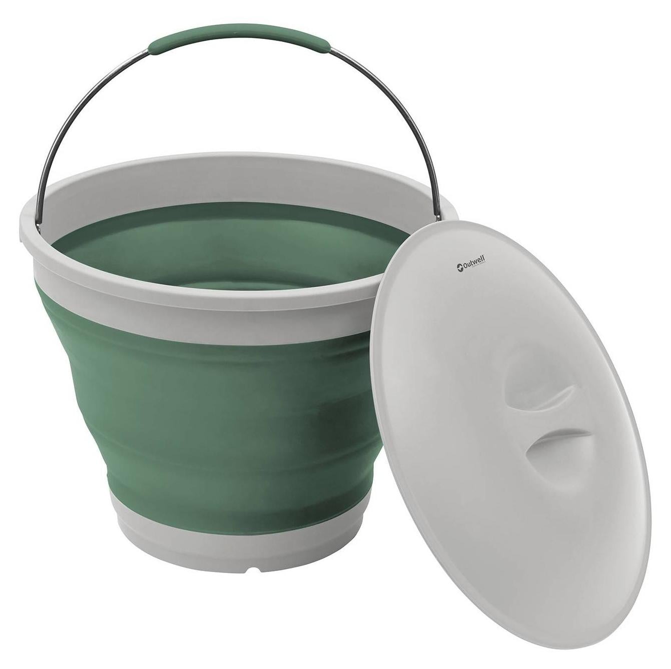 Outwell Collaps Bucket opvouwbare emmer met deksel - donkergroen