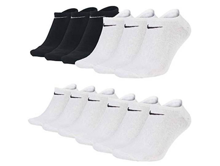 Nike Everyday SX7678 Sneakersokken, uniseks, wit/grijs/zwart, 12 paar, zwart/wit/wit., Large