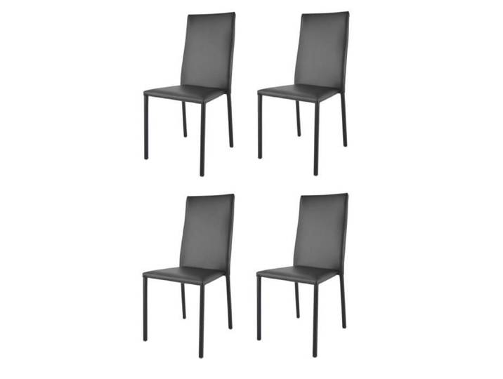Chaises empilables Julia - Tommychairs - Structure en acier - Rembourrée en faux cuir noir