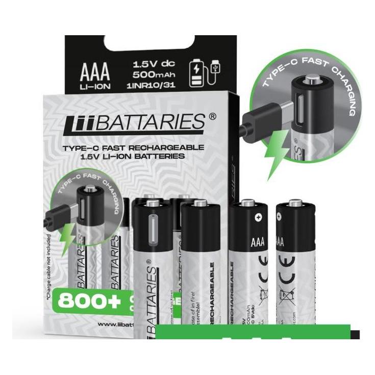 LiiBateries LIIBATTERIES AKUMULATORY LI-ON typ AAA 4szt (4 Stk., AAA, 500 mAh) (LIB667110)