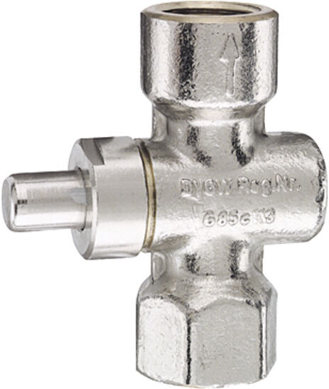 Riegler Robinet-poussoir manomètre, G 1/2, en laiton nickelé (9024)