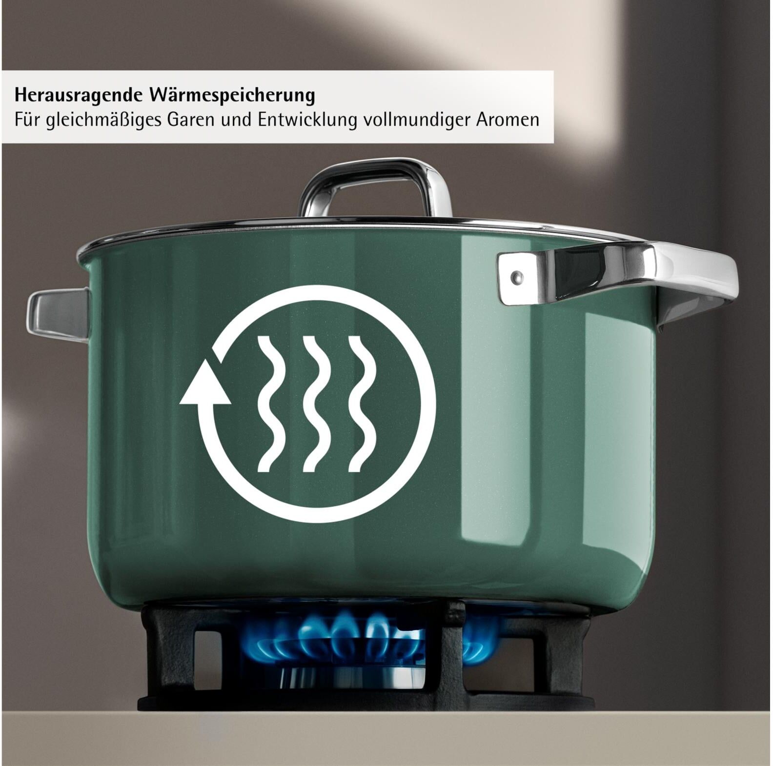 Kochtopf WMF "Fusiontec Mineral Pro", grün (eukalyptusgrün), Ø:20cm, Töpfe, Kochtopf eukalyptusgrün 2,4 l + Ø 20cm
