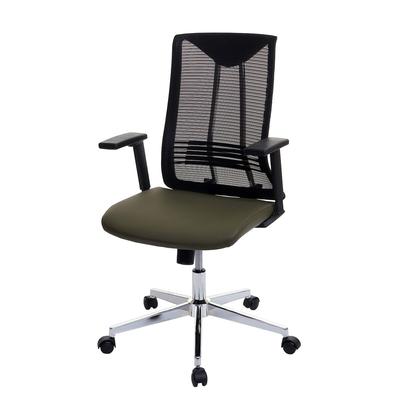 Proregal Bürostuhl | HxBxT 110x65x66 cm | Sitzhöhe 44cm | ergonomisch Kunstleder | Olivgrün | Drehstuhl Schreibtischstuhl