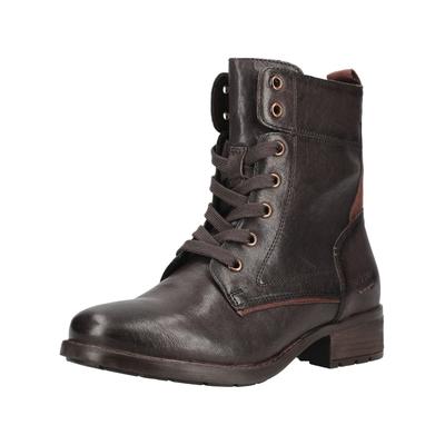 Schnürstiefelette JOSEF SEIBEL "Josef Seibel Stiefelette Leder", Damen, Gr. 39, chocolate, Leder, Schuhe Schnürstiefelette