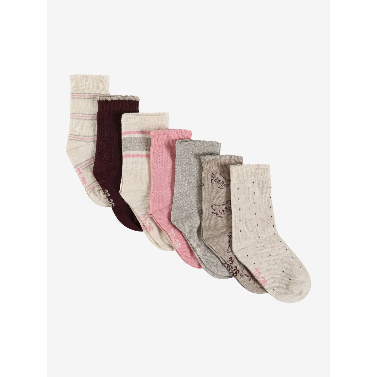 Minymo Socks w.pattern (7-pack ) wild rose (656) 15\18 6783-656-15\18