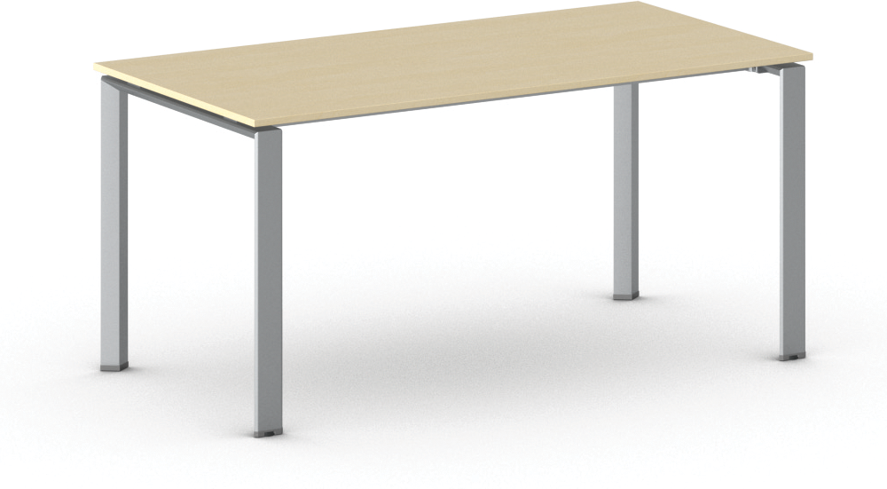 B2B Partner Konferenztisch PRIMO INFINITY 160x80 cm, graues Metallgestell, Birke