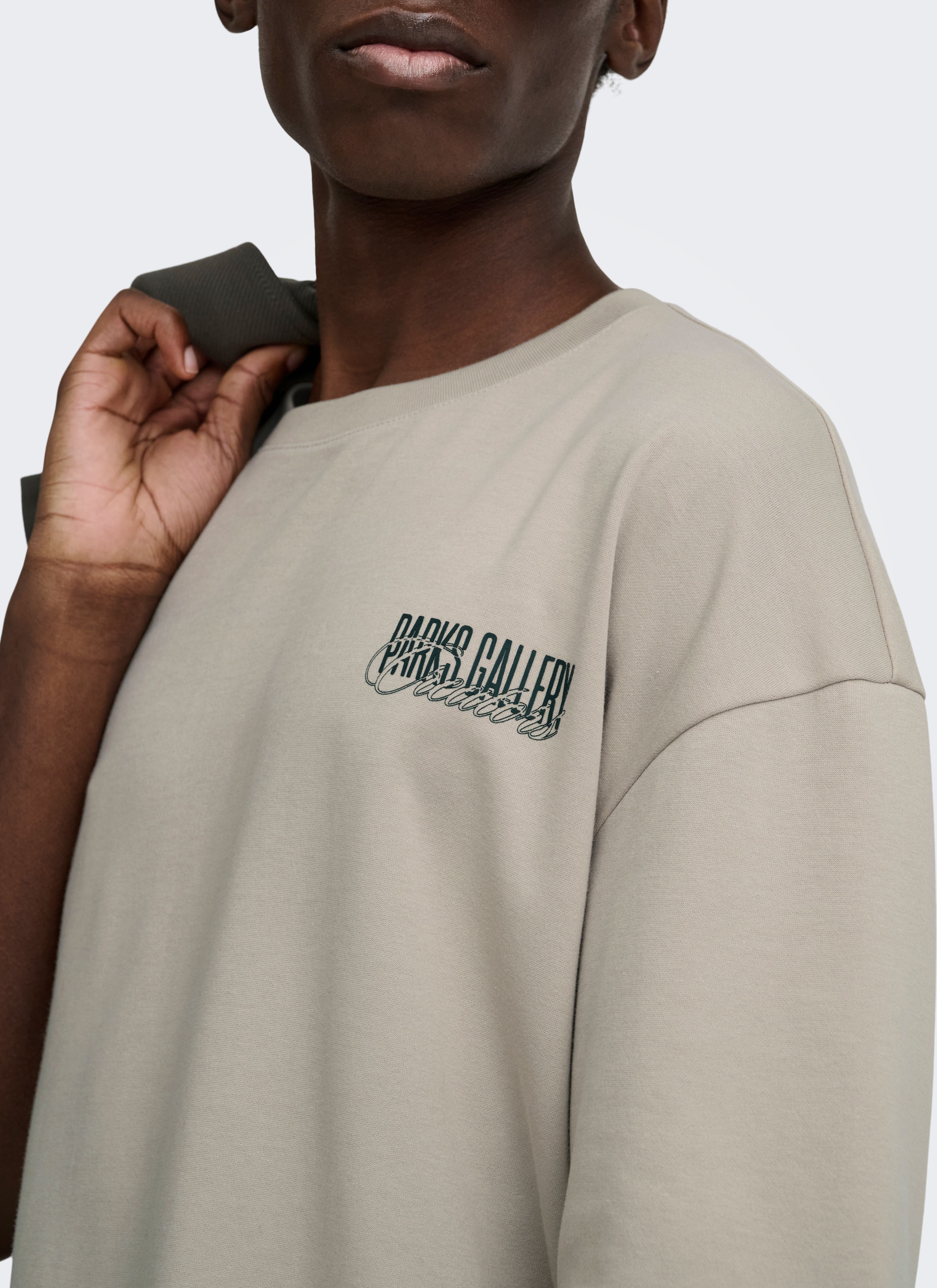 T-Shirt ONLY & SONS "ONSPARKS GALLERY AIR BOXY SS TEE NOOS", Herren, Gr. XL, silber lining print:local creators, Jersey, Obermaterial: 50% Baumwolle, 27% Polyester, 23% Elastomultiester, bedruckt, regular fit normal, Rundhals, Shirts T-Shirt, Baumwollmisc