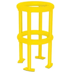 PROREGAL Großer Rohrschutz-Bügel 360° zur Bodenmontage | Innenmaß HxBxT 60x25,4x25,4cm | Feuerverzinkter Stahl | Schwarz-Gelb