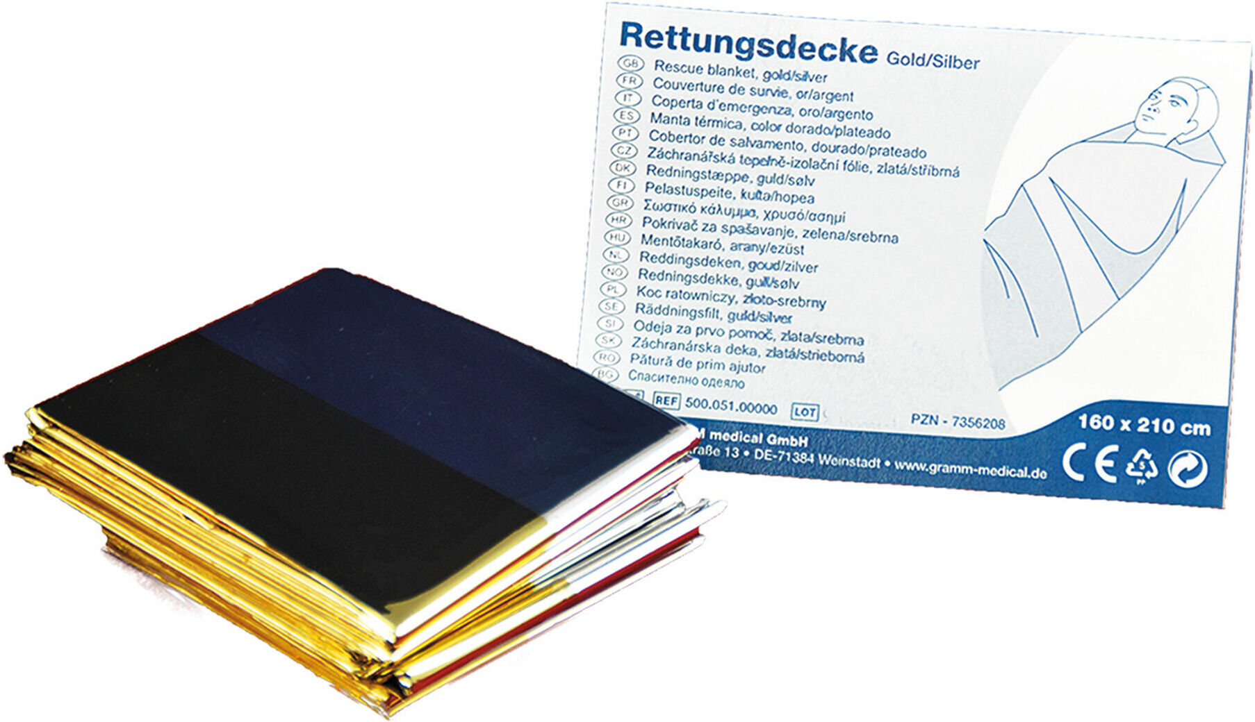 Gramm Medical Rettungsdecke, gold / silber (500.051.00000)