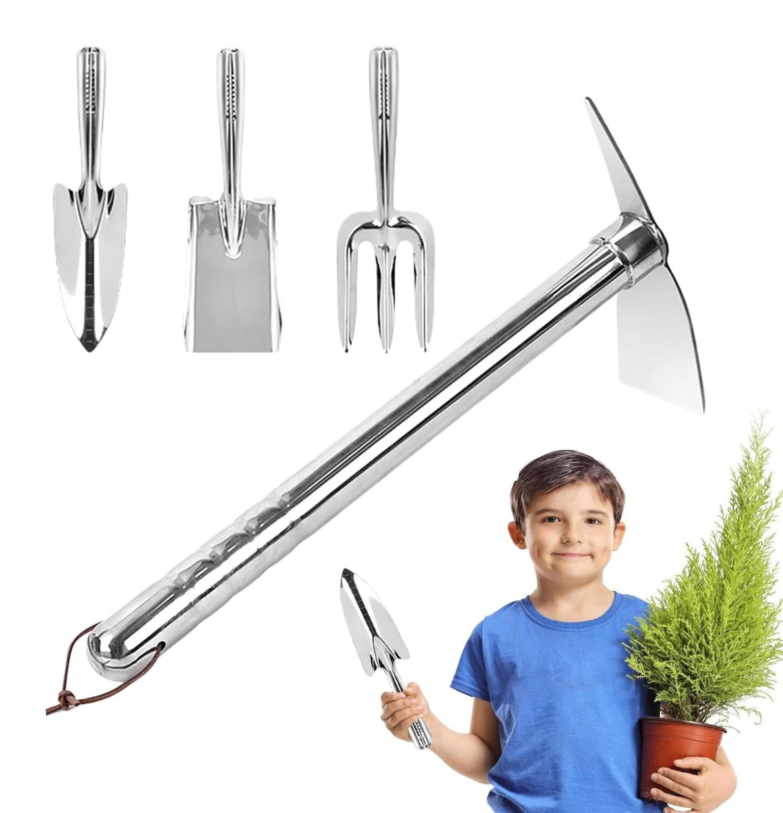 Ergonomische tuingereedschapsset met graafstok en hark