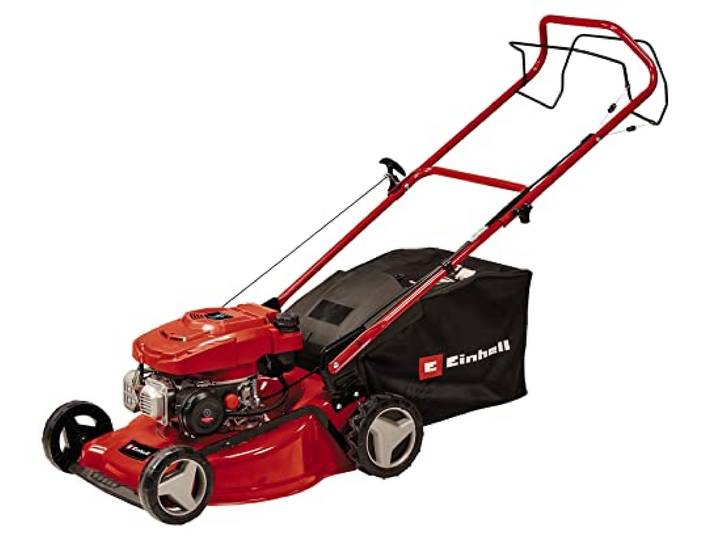 Einhell Tondeuse à Gazon Thermique GC-PM 46/5 S 2 kW jusqu’à 1400 m² 1 cylindre moteur 4 temps traction arrière débrayable