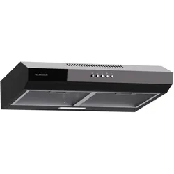Contempo 60 Unterbau-Dunstabzugshaube 60cm 200m3/h LED Edelstahl Acryl Schwarz