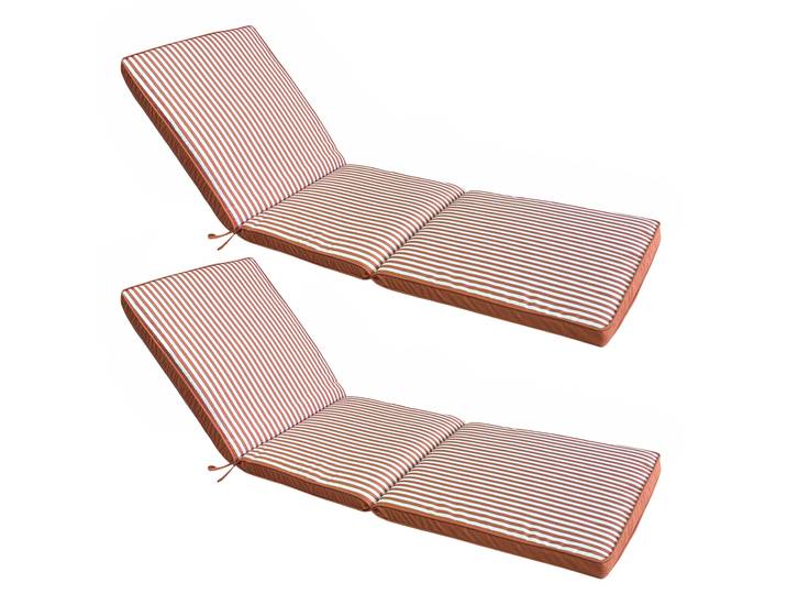 Oviala - Coussin extérieur pour bain de soleil 186 x 53 cm - Lot de 2