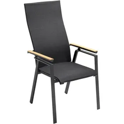 Solpuri Soul Verstellsessel Hochlehner anthrazit  Teak Armlehne
