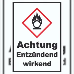 HB-Druck Schild Entzündend wirkend Brandfördernd Flamme hochkant A6 (105x148mm)