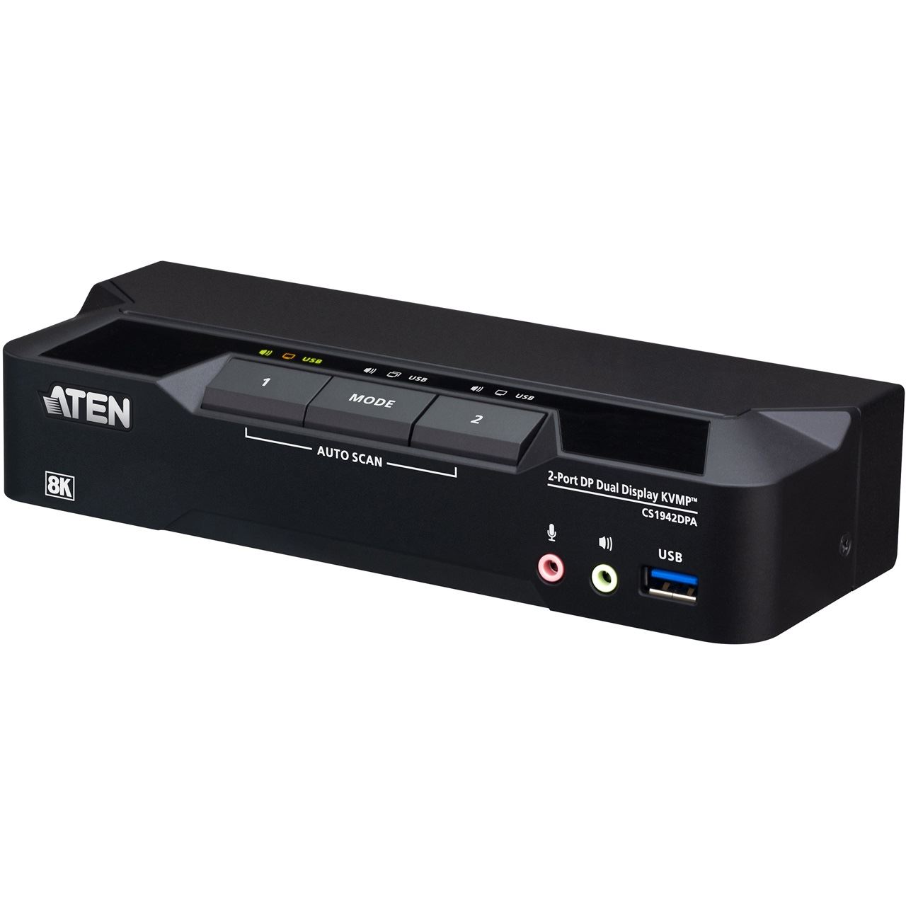 ATEN Technology CS1942DPA KVMP-Switch 2-fach Dual-Display, DisplayPort, USB 3.0, 8K