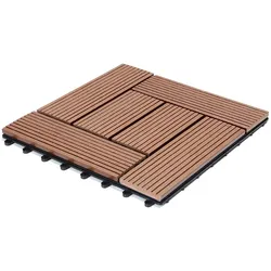 Deuba Casaria WPC Fliese 1x Mosaik Terrakotta 30x30cm