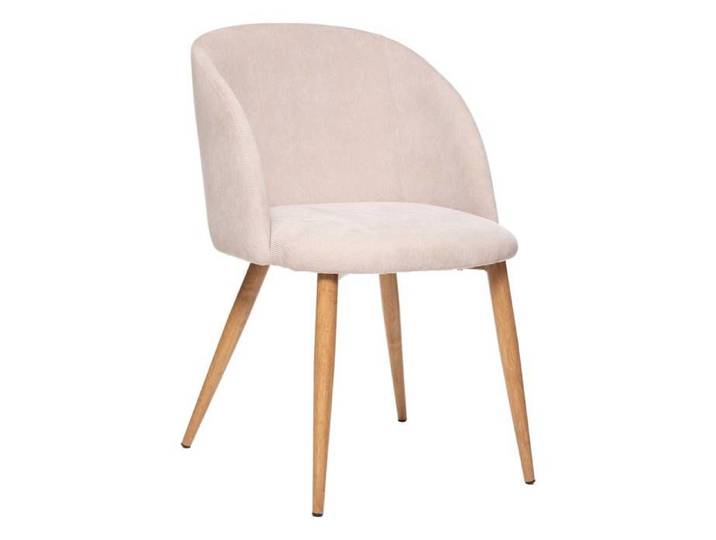 Chaise  Celeste  velours côtelé beige - Atmosphera Créateur d'intérieur