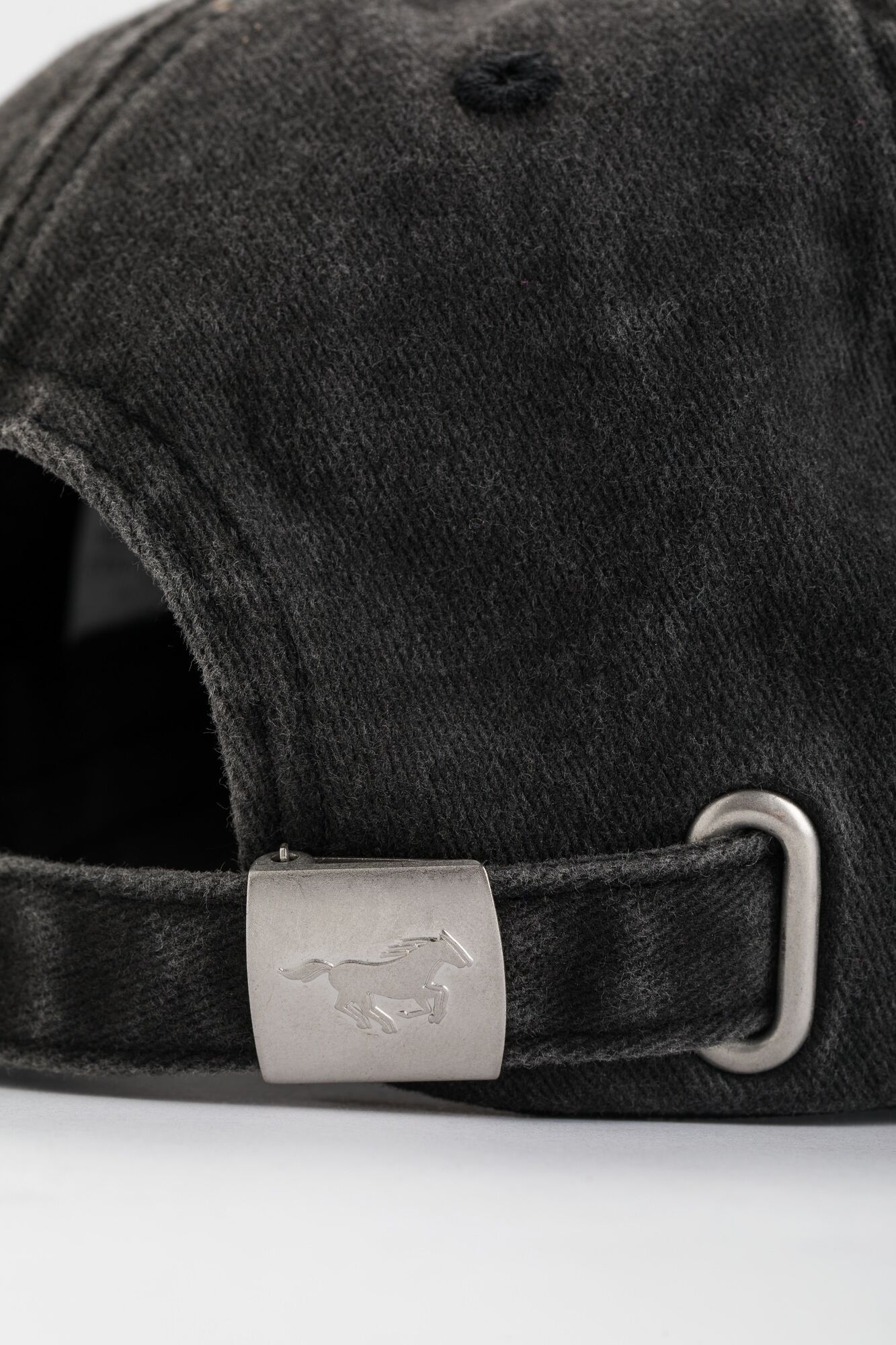 Baseball Cap MUSTANG "Jamie", Herren, grau (washed grau), Canvas, Baumwolle, unifarben, used, washed, Caps, mit gebogenem, festem Schirm
