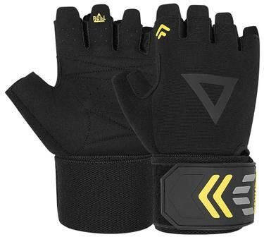 Uplift Picks AOLIKES Full Palm Weightlifting Gloves With Wrist Support For Gym And Strength Training black m