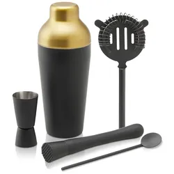 Cocktail-Set Glamour in Schwarz/Goldfarben,5-teilig