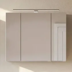 Badezimmer Spiegelschrank Badschrank Spiegel in Weiß mit LED Beleuchtung