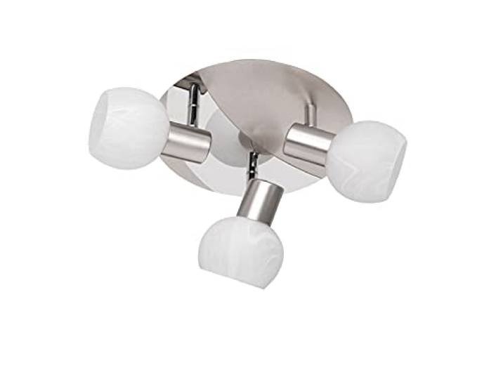 Reality\, Spot\, Antibes 3xE14\, max.28\,0 W Verre\, Albâtre\, Corps: metal\, Nickel mat Ø:22\,0cm\, H:17\,0cm IP20