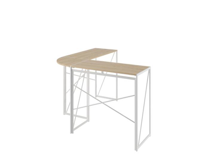 Gisaae Eckschreibtisch L-Form mit Metallgestell 119x38x75 cm, Weiß, 119.5x75x38 cm, Büromöbel, Schreibtische, Eckschreibtische